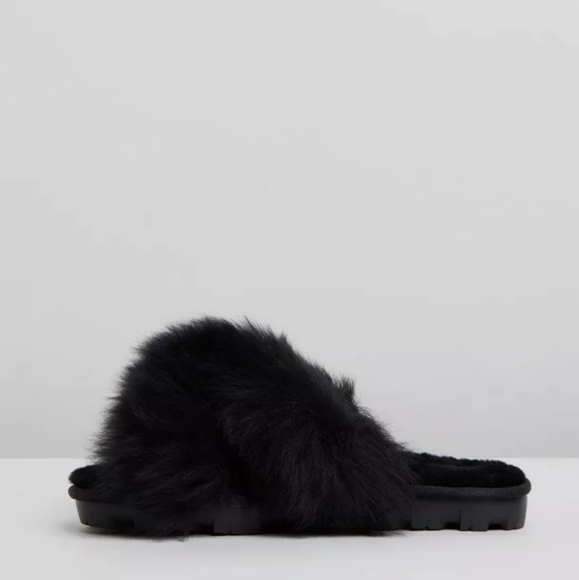 Authentic UGG Fuzzalicious Sheepskin Shearling Soft Fur Fluffy Slippers AU 5 - Picture 11 of 12